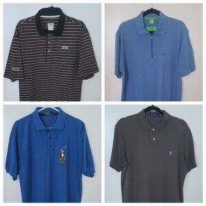 Assorted Hugo Boss, Ralph Lauren and Lacoste polo shirts